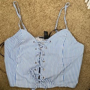 White striped crop top
